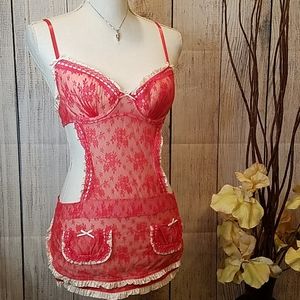 VICTORIA'S LACE BABYDOLL APRON STYLE